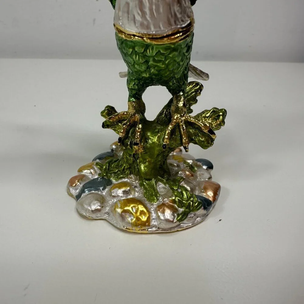 Millwood Pines Austrian Crystal Enamelled American Bauld Eagle Trinket Box